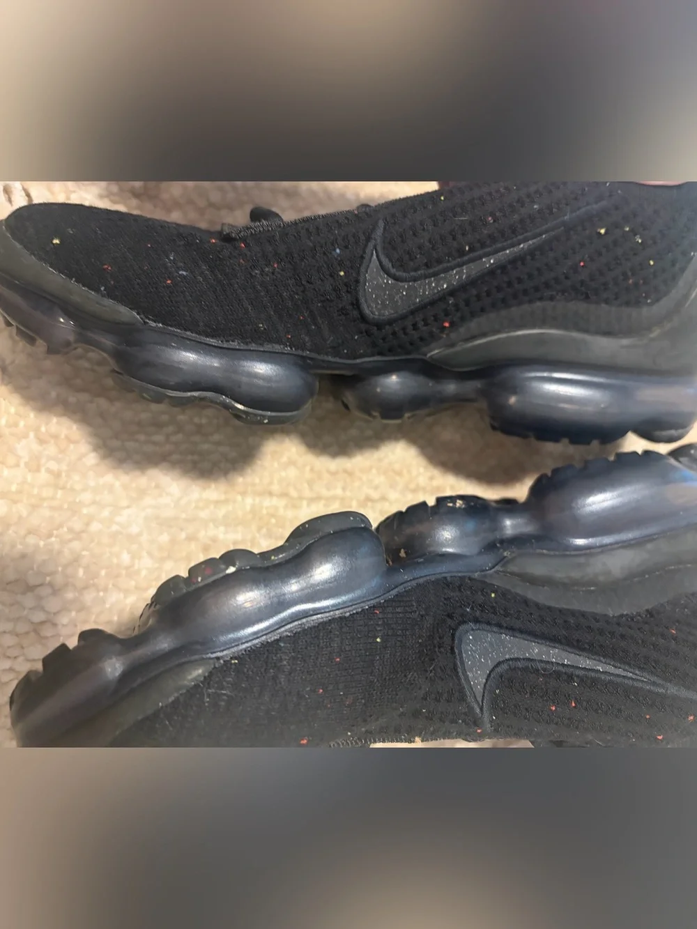 Nike Black Knit VaporMax-Style Air Cushion Sneakers